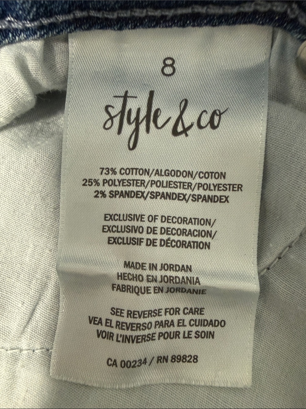 Style & Co Blue Denim Embroidered Floral Skirt Size 8 - Picture 5 of 13